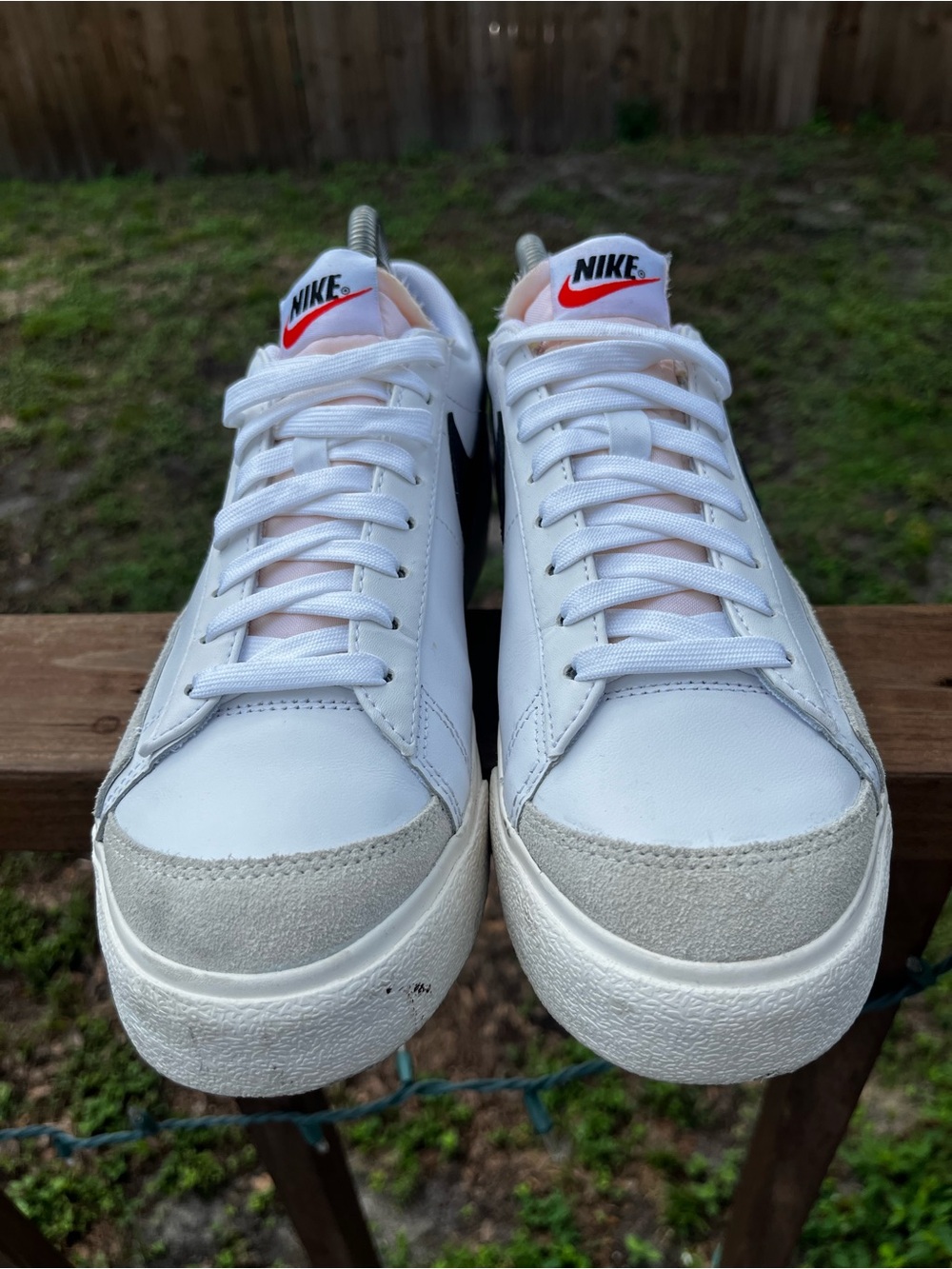 Nike Blazer Platform Sneaker Lace Up Shoes White Black Swoosh Women’s 9 - Picture 4 of 11